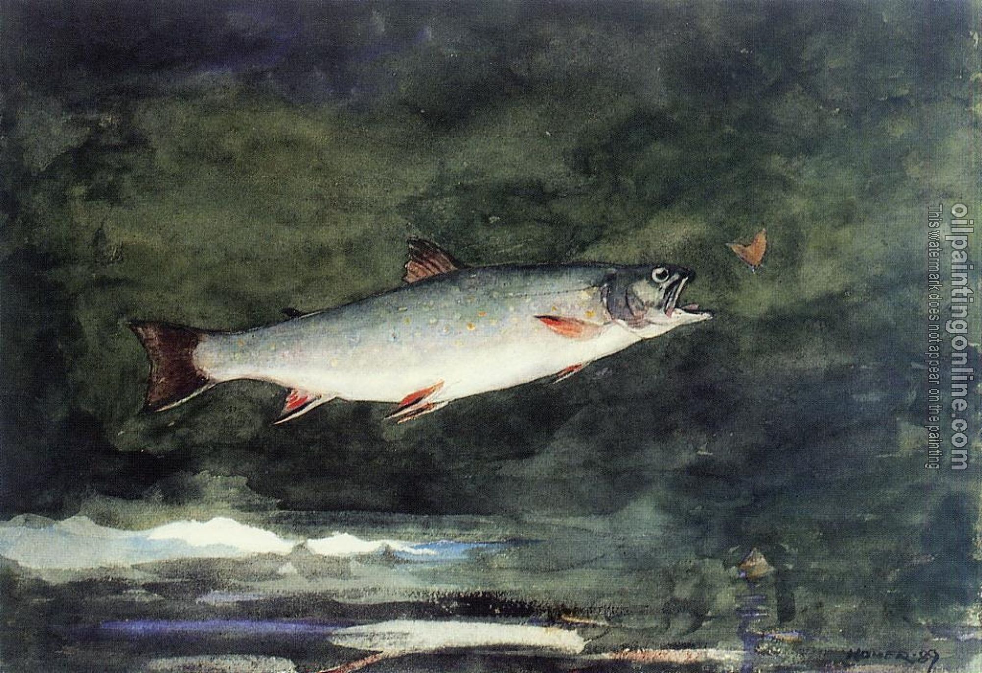 Homer, Winslow - Leaping Trout
